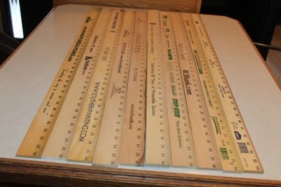 10 Wide Thick Yardstick Wood Wooden Ruler Lot Advertising Sign Color Craft Hobby