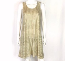 Gold Women’s Sleeveless Dress Size Medium Shimmer Party Tunic Dresses