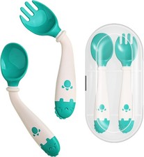 Toddler Utensils, Self-feeding Flatware Set withTravel Case, Baby