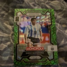 Panini 2023 Monopoly Prizm FIFA World Cup Diego Maradona Green Prizm #3 Argenti…