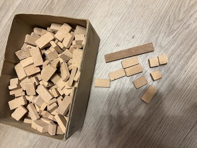 Vintage Terrakotta/Tonziegel Set, Spielzeugziegel Gebäude Modelliersteine
