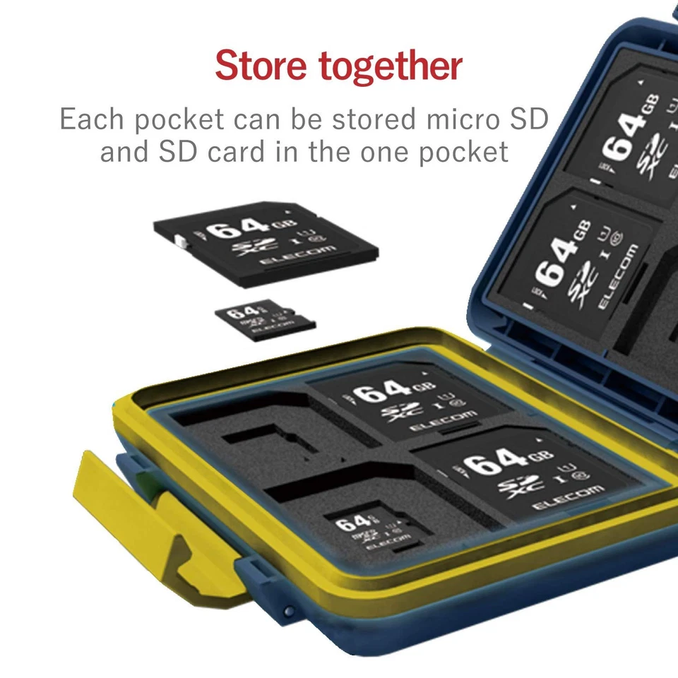 Elecom Memory Card Case Holds 8 SD Cards and 8 MicroSD Cards Shockproof Nav 217 - Image 3 of 4