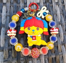 Beaded Keychain, Bag Clip, Purse Charm, Bag Charm - Rainbow Brite, Puppy Brite