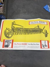 Folleto de venta de arado de disco unidireccional Avery de colección