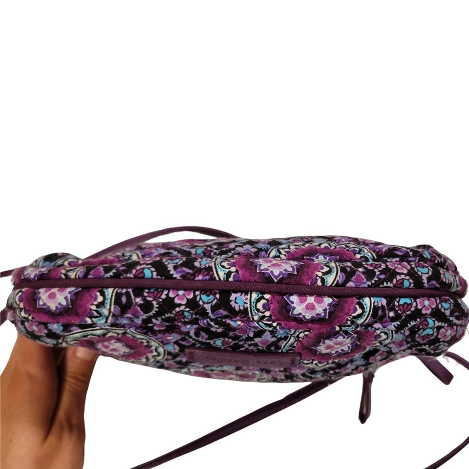 Vera Bradley RFID Little Crossbody Bag Purse Lilac Medallion Purple Floral - Image 3 of 4
