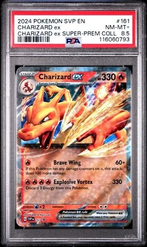 2024 POKEMON SVP SUPER-PREMIUM COLLECTION PROMO #161 CHARIZARD EX PSA 8.5 NM-MT+