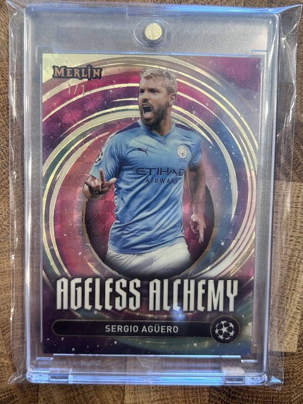 2025 Topps Merlin Sergio Aguero Ageless Alchemy 1/1 Superfractor Man City🔥🐐