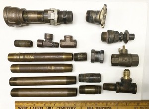 Miscellaneous 3/8”, 1/2”, 3/4”, 1”, and 1 1/4” Brass Fittings.  Used And Unused.
