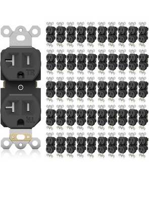 20Amp Duplex Receptacle Outlets, Standard Electrical Power Socket 50 Pcs