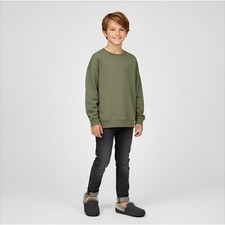 Cat  Jack Boys Slippers Moccasins Dark Gray Faux Fur Lined Indoor Shoes