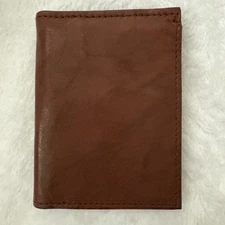 Men's Leather Direct Tri-fold Slim wallet Minimalist Unused