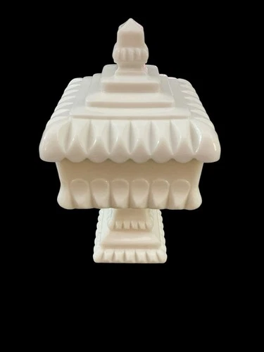 Vintage Westmoreland Milk Glass Wedding Box Covered Candy Dish 8".5  Tall