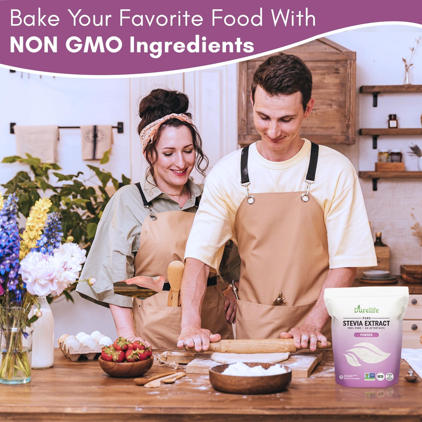 Durelife 100% Pure stevia extract sweetener 8 oz | No Erythritol NON-GMO Proj...