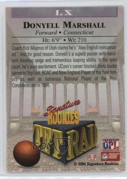 1994 Signature Rookies Tetrad /45000 Donyell Marshall #LX RC - Image 2 of 2