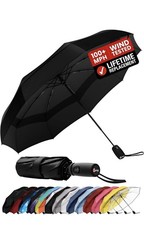 Repel Automatic Open/Close Windproof Compact Umbrella 42 in Black Travel