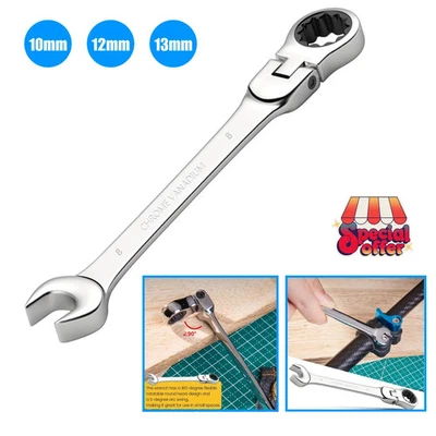 HOGERT TECHNIK Ratchet Spanner Combination Ratchet Wrench Spanners 72T Flexi Head 8mm - 21mm