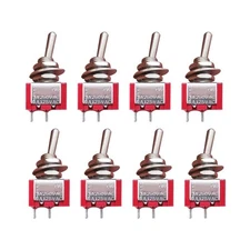 mxuteuk 8pcs SPST Mini Toggle Switch Miniature ON/Off 2 2Pin ON/OFF 