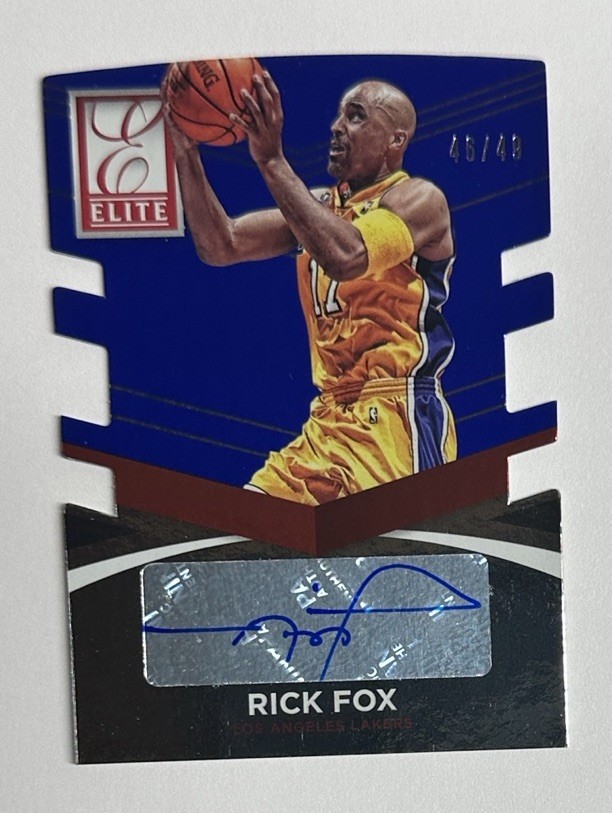 2014-15 Panini Elite Blue Diecut Rick Fox Auto 46/49