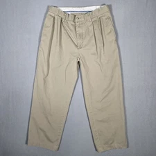 Polo Ralph Lauren Pants Mens 32x30* Beige Khaki Chino Classic Fit Pleated Dress