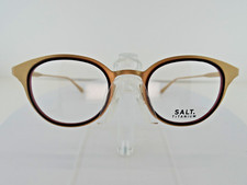 SALT DEVON  BGRD Brushed Honey Gold Redwood51/17/142 TITANIUM Eyeglass Frames