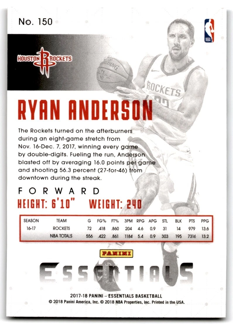 2017 18 Panini Essentials Houston Rockets Home Away Jerseys