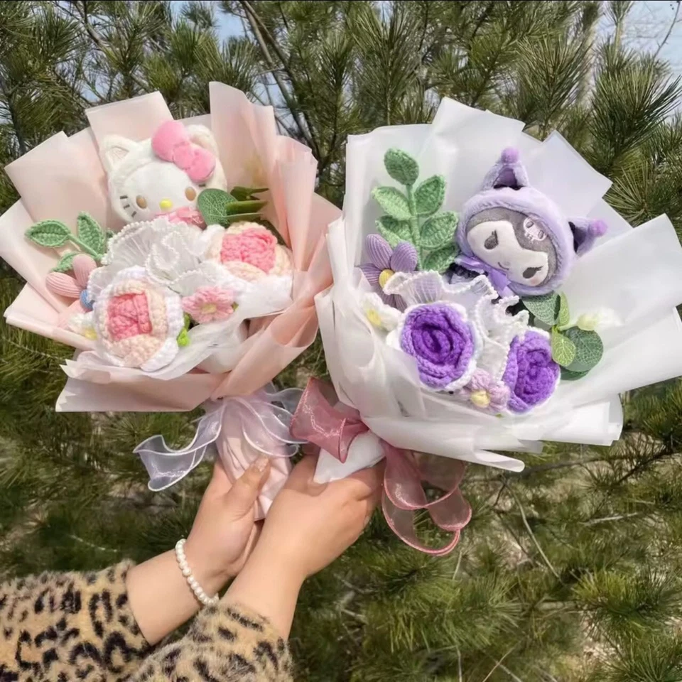 Bouquet Hello Kitty Kawaii avec fleurs artificielles – Cadeau mignon 🎁🌸🐱💐 - Photo 2/4