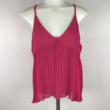 Paper Crane Small Tank Top Pink Pleated