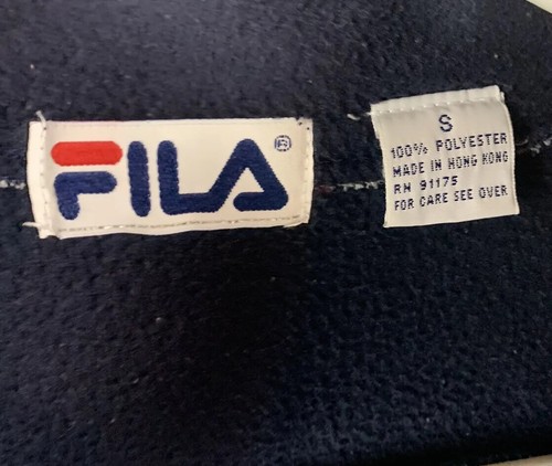 Vintage FILA Fleece Jacket Speed Navy Red Track & Field Tennis 80s 90s - Picture 5 of 5