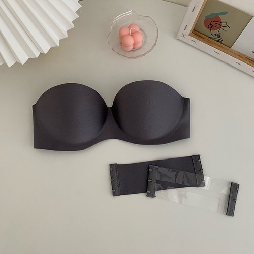 Women Strapless Bra Bandeau Bra Push Up Removable Pad Crop Tube Top Seamless Bra - Picture 18 of 48