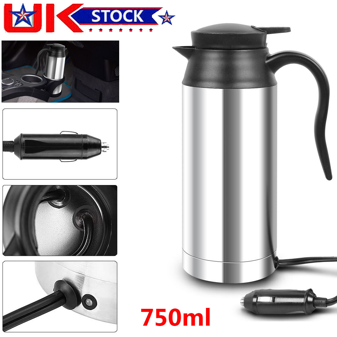 Stainless Steel Cigarette Lighter Water Boiler Stainless Steel Car Water Heater Cigarette Lighter Adapter Price