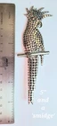 vtg 925 STERLING Huge Cockatoo Parrot Bird BROOCH / ring / indo bali DOT style
