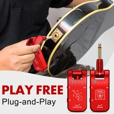 WS-3 UHF Guitar Bass Transmitter Receiver 4 Channels Wireless Guitar System