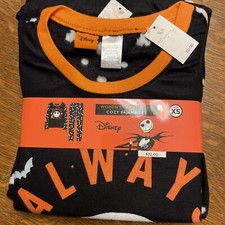 Nightmare Before Christmas Women  s XS Disney Halloween Fleece Pajamas Set NEW