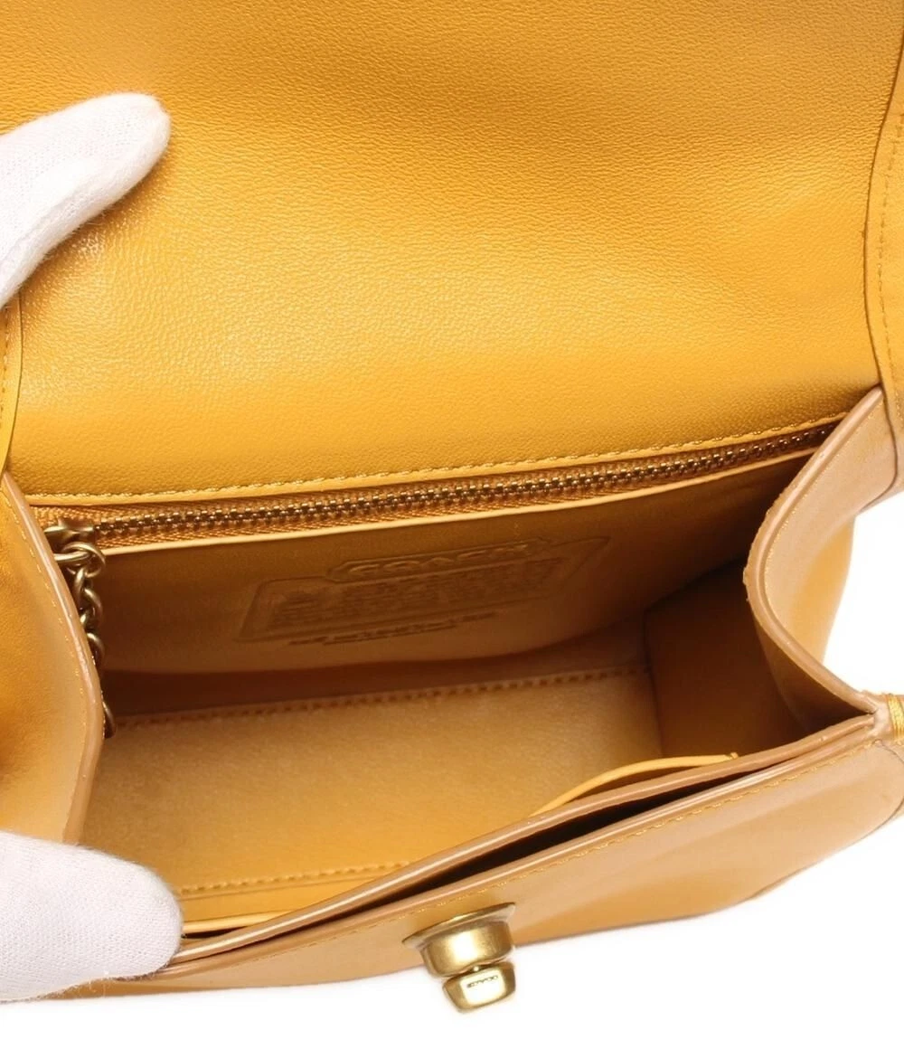 Borsa a tracolla Coach giallo brillante stile 128 Turnlock manico superiore curvo rara!