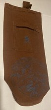GAIAM Yoga Mat Bag BROWN Embroidered Adjustable Strap Drawstring Zipper Pocket