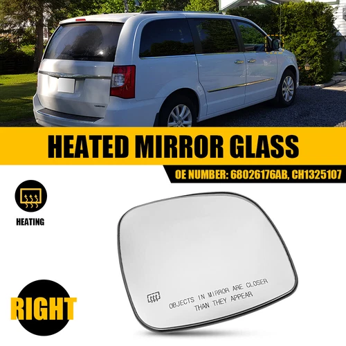 For 2008-16 Town Chrysler & Country View Mirror Heated Glass Passenger Side