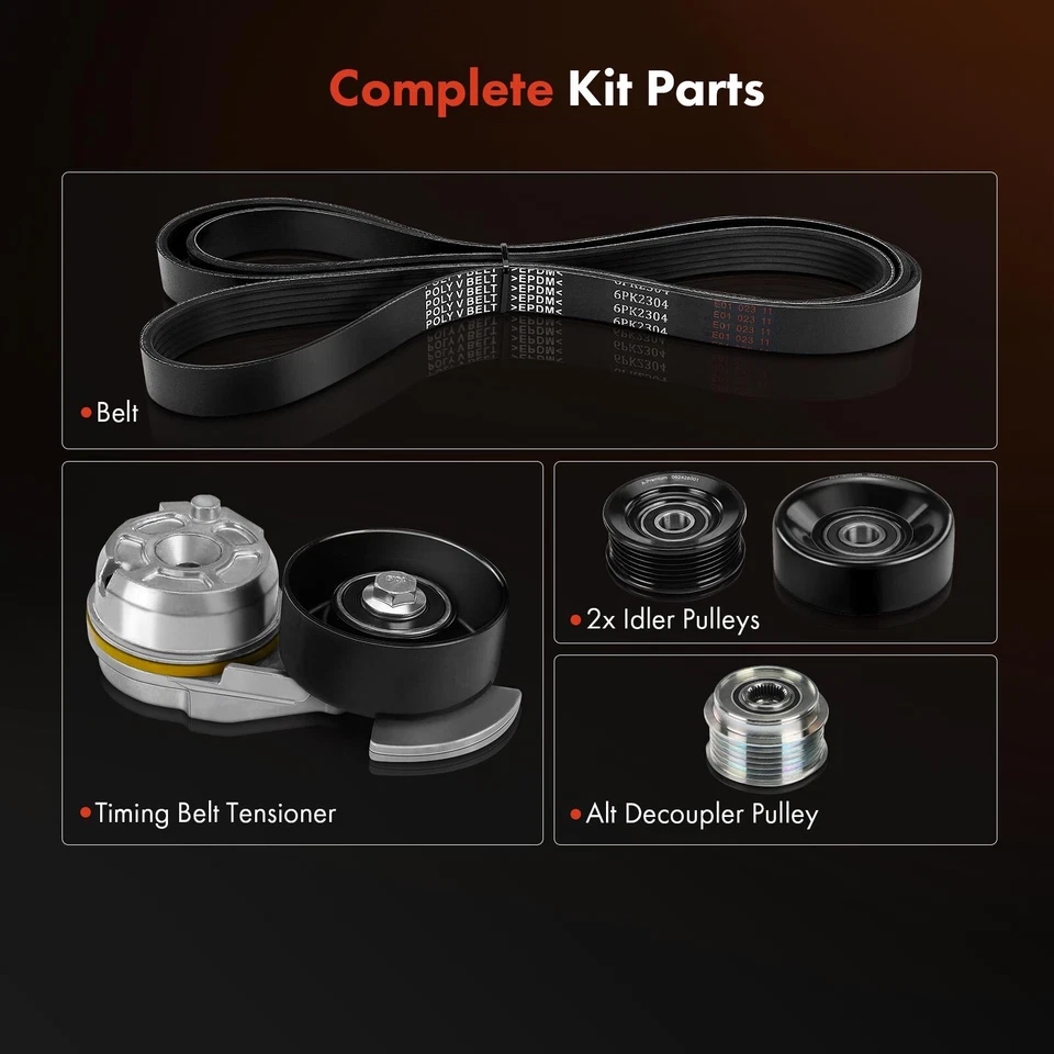 5x Serpentine Belt Drive Component Kit for Ford Crown Victoria Mercury V8 4.6L - Image 3 of 4