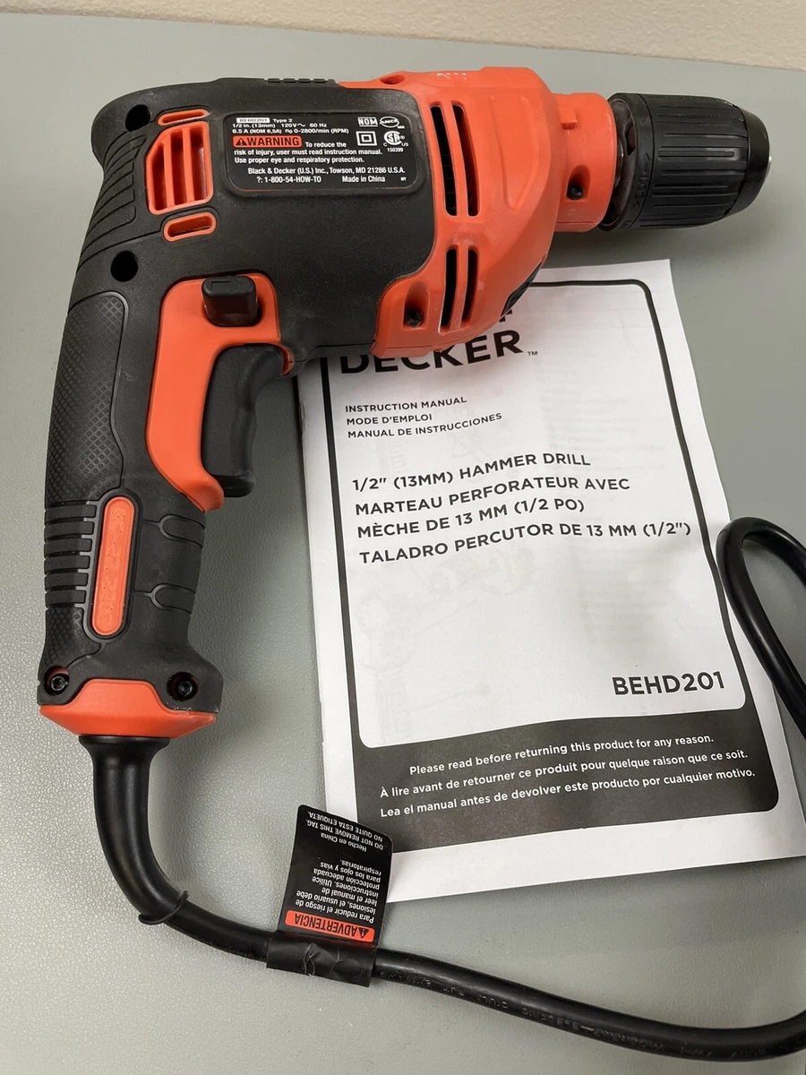 Black & Decker Behd201 6.5 Amp 1/2 in. Hammer Drill