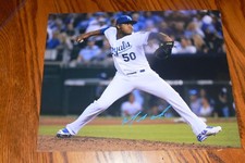 MIGUEL ALMONTE SIGNED AUTOGRAPHED KANSAS CITY ROYALS 8X10 PHOTO