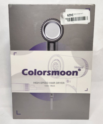 Colorsmoon Hair Dryer, 100,000 RPM High-Speed Brushless Motor Negative Ionic