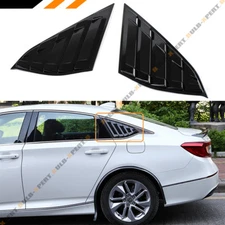 For 2018-2022 Honda Accord JDM Gloss Black Side Vent Rear Window Quarter Louver