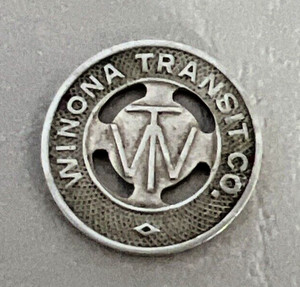 Winona Transit Co. Winona Minnesota One Fare Transit Token Coin