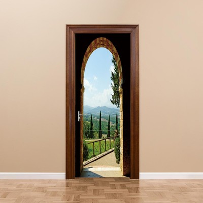 3D Arched Door Wall Sticker Wrap Mural Scene Self Adhesive Home Decor Decal