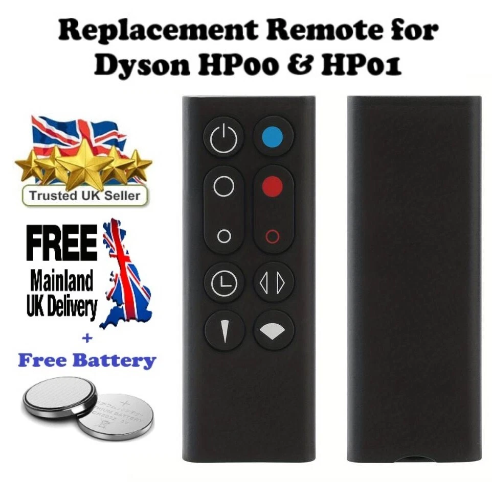 Remote For Dyson HP00 HP01 Fan Heater/Cooling Model Remote + Battery  (Black) | eBay