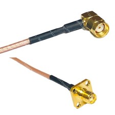 RG316 RP-SMA MALE ANGLE to SMA FEMALE FLANGE RF Cable Rapid-SHIP LOT