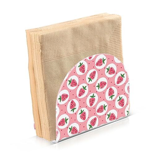 Napkin HolderStrawberry Pink,Acrylic Paper Napkin Holders for Tables