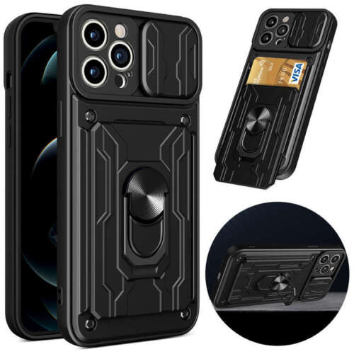 Case Alogy Ring Wallet with Camera Cover and Card Slot for iPhone 14 Pro Max - Picture 1 of 12