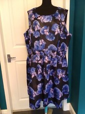 Samya Black Mix Butterfly/Floral Print Sleeveless Dress - Size 26 (K)
