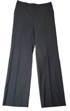 Ellen Tracy Charcoal 10 Worsted Wool Hight Rise Straight Leg Dress Pants Caree