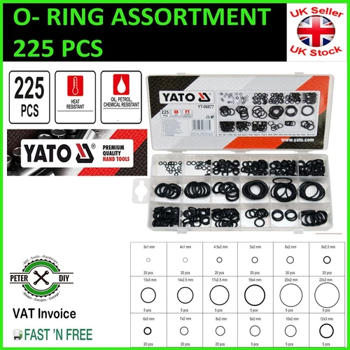 RUBBER RING Mixed 18 Sizes SEALS NBR Metric O-ring Seal Gaskets Rings SET 225Pcs